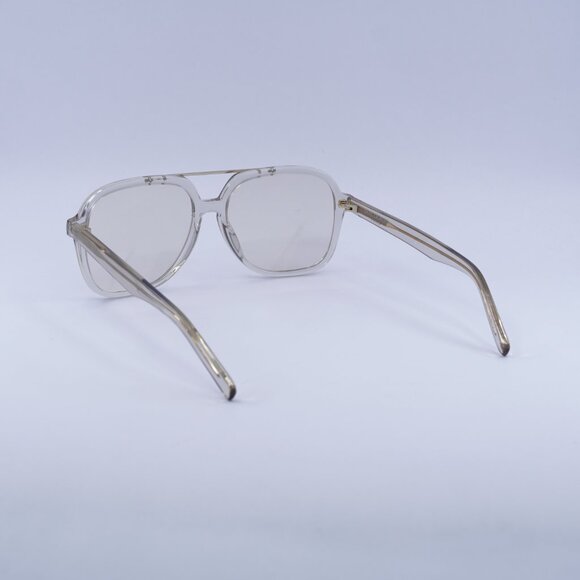 Saint Laurent SL545 002 Sunglasses Beige Aviator Frame, Light Yellow Lenses - Picture 12 of 13